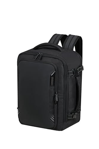 American Tourister Take2Cabin Pro Ryanair/Wizz Air/Vueling Cabin Bag (40 x 30 x 20 cm, 26.5 L, 0.60 kg) - Underseat Hand Luggage, Aeroplane Backpack S/M Underseat - Black (Flash Black)