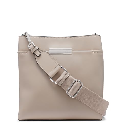 Calvin Klein Soma North/South Messenger Crossbody, Silver Mink, One Size