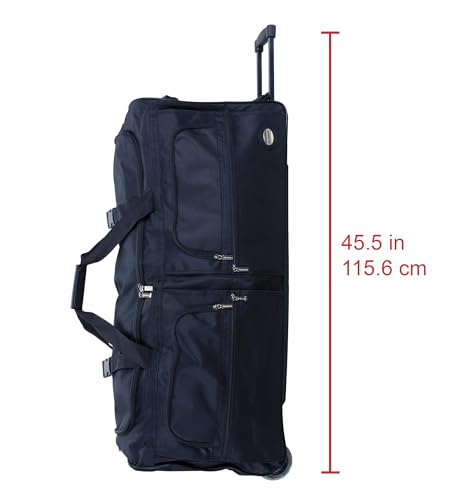 Rockland Rolling Duffel Bag, Black, 36"