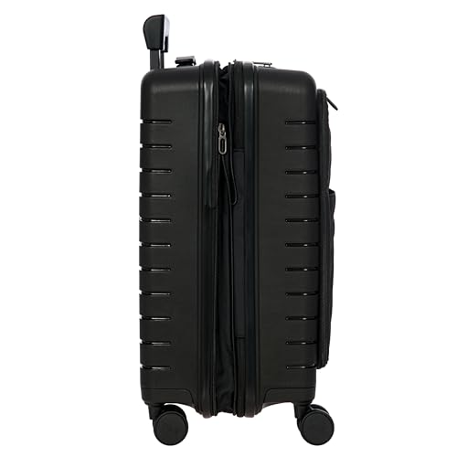 Bric's B|Y Ulisse Carry-On Luggage with Spinner Wheels – Airline Approved Hard Shell Suitcase, TSA Combination Lock & USB Port - Removeable Wash Bag Included - 21 Inch with Front Pocket, Black