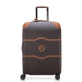 DELSEY PARIS Chatelet Air 2.0 Checked Suitcase 24 Inch Medium, Hardside Polycarbonate Luggage, Dual-Density Spinner Wheels, TSA Lock, Chocolate Brown