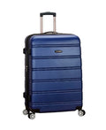 Rockland Melbourne Hardside Expandable Spinner Wheel Luggage, Checked Large 28", Blue