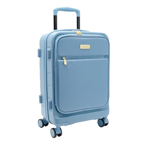 Samantha Brown Frontload 22" Hardside Carry-On with Antitheft Lock—Denim Blue