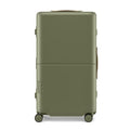 July Checked Trunk - 26.8" Zipperless Airline Approved Check In Luggage with Wheels, 80/20 Opening Spinner Suitcase - TSA Lock Rolling Suitcase, Spinner Wheels, Y-Strap - Matte Moss Green