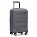 Traveler's Choice Pagosa Hardshell Expandable Luggage with Spinner Wheels, Gray, 22-Inch Carry-on