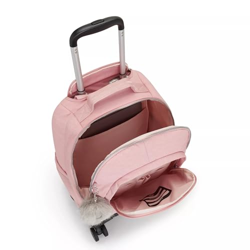 Kipling New Zea 15" Laptop Rolling Backpack Bridal Rose