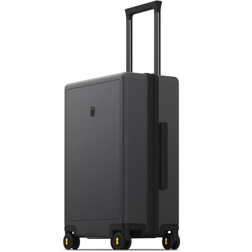 LEVEL8 Rolling Carry on Luggage Airline Approved, Carry-on Suitcases with Wheels, Lightweight Luminous Textured Luggage for Men Women, Tsa Lock, 20 Inch, Dark Grey