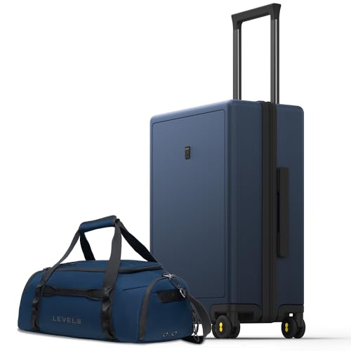 LEVEL8 Luminous 20 Inch Carry on Luggage with Water Resistant Travel Duffle Bag
