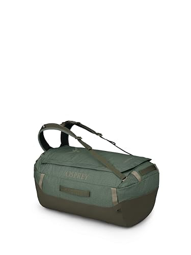 Osprey Transporter 65L Lightweight Travel Duffel Bag - Water Resistant Durable Gear Bag for Men and Women, Pine Leaf
