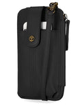 Timberland Women's RFID Leather Phone Crossbody Wallet Bag, Black (Pebble), One Size