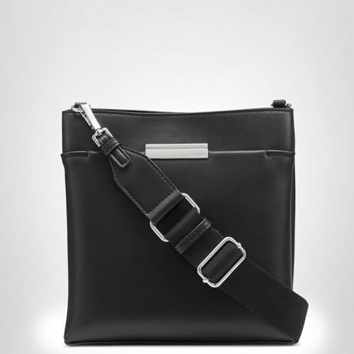 Calvin Klein Soma North/South Messenger Crossbody, Black/Silver, One Size