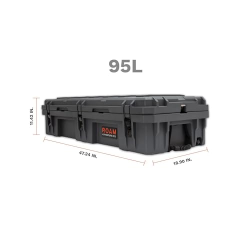 ROAM Rugged Cargo Box - Heavy Duty Roof-Mounted Storage Case, Lockable Waterproof Camping Gear Organizer, Truck Bed Storage Bin, Adventure Ready Overland Gear for Off-Road Travel