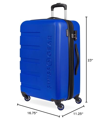 SwissGear 7366 Signature Hardside Expandable Luggage with Spinner Wheels, TSA Lock, Cobalt, Checked-Medium 23-Inch