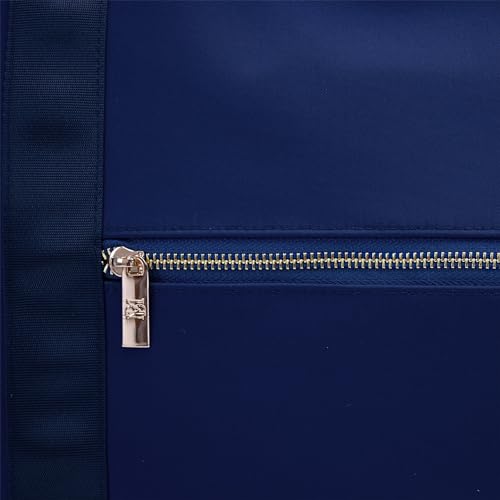 BADGLEY MISCHKA Uncomplicated Nylon Weekender Travel Bag, Lightweight Duffel Tote for Women, Carry On Overnight Bag (Navy)