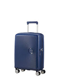American Tourister Soundbox, Blue (Midnight Navy), Spinner S EXP (55 cm - 41 L), Soundbox