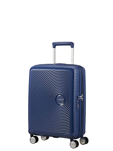 American Tourister Soundbox, Blue (Midnight Navy), Spinner S EXP (55 cm - 41 L), Soundbox