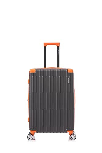 Rockland Napa Valley 2 Piece Luggage Set, 20" Carry-on with Spinner Wheels and a 14" Polyester Tote Bag, (20"/14" Tote), Charcoal