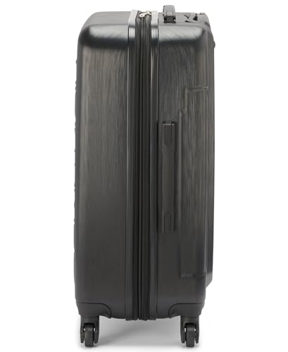Calvin Klein Women's Hard Side Upright Luggage Spinner Light Weight Suitcase, Black, Medium