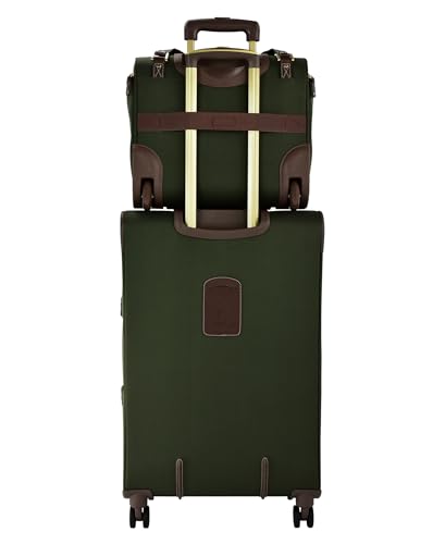 London Fog Nottingham 15 Inch Under the Seat Bag with Wheels, Olive Chestnut