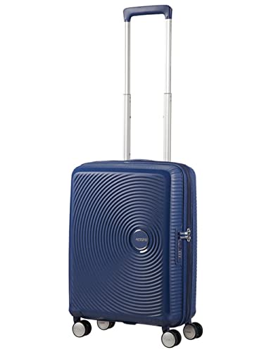 American Tourister Soundbox, Blue (Midnight Navy), Spinner S EXP (55 cm - 41 L), Soundbox
