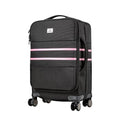 FlipSide Carry On Luggage 22"x14"x9" with Movable Partition for Clean & Dirty Clothes - Utility Pocket, AirTag Compartment with 360 Degree Spinner Wheels - Ideal for Frequent Travelers - Pink Stripes