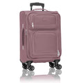 U.S. Traveler Rio Lightweight Softside Rolling Carry-on Suitcase, 4-Wheel Single, Mauve
