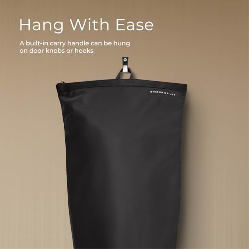Briggs & Riley Zippered Laundry Bag for Garments - Travel Essentials for Men & Women, Tuck into Luggage, Separate Used & Clean Clothes, Integrated Carry Handle - Travel Essentials, Black