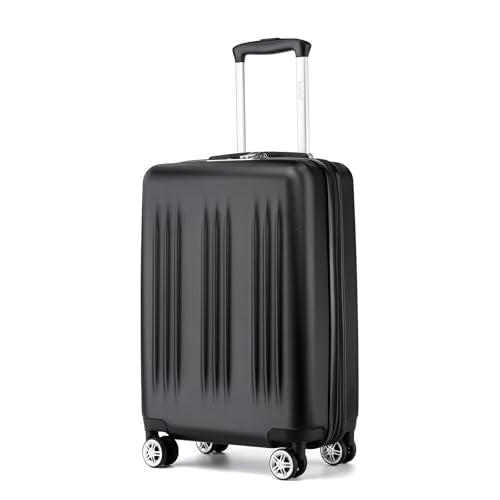 Kono Small 20 Inch Expandable Carry On Luggage with Quiet Spinner Wheels & TSA Lock, Scratch and Drop Resistant PC+ABS Hardside 22x14x9 Airline Approved Suitcase, Black