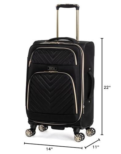 Kenneth Cole REACTION Chelsea Chevron Quilted Luggage, Black, 20-Inch Carry On