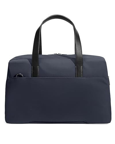 Away The Overnight Bag - Airline Approved Carry-On Bag with 16” Padded Laptop Pocket, Removable Shoulder Strap - Travel Duffle Bag - Navy Blue