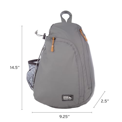 Eddie Bauer Ripstop 8L Shoulder Sling Pack with Padded Air-Mesh Adjustable Crossbody Strap for Right or Left Handed Fit - Slate