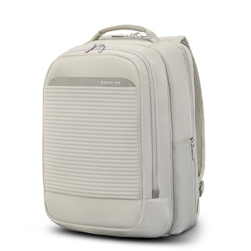 Samsonite Paralux 2-in-1 Travel Backpack, Converts into Main Bag + Go Bag, Lay-Flat Packing, StackIt™ Strap, Laptop Sleeve & Integrated AirTag™ Holder - Business & Adventure Travel Bag - Stone Grey
