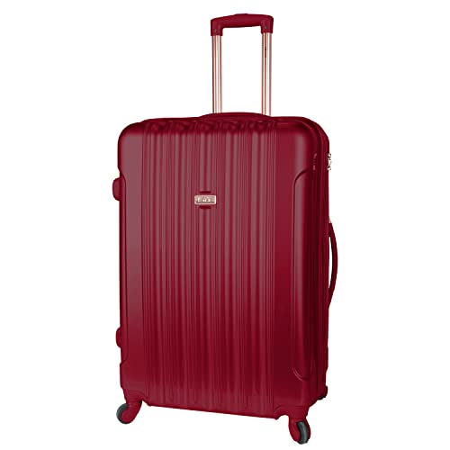 kensie Women's Alma Hardside Spinner Luggage,Expandable, Japanese Carmine Red, 3 Piece Set (20/24/28)