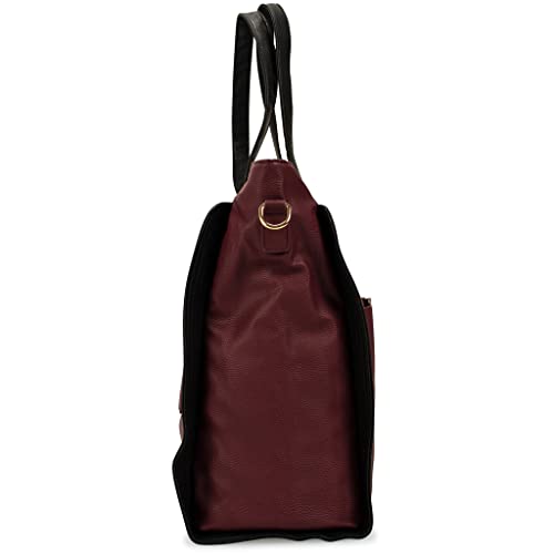 Badgley Mischka Merlot Rose XL Vegan Leather Weekender Duffel Bag