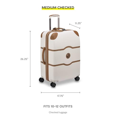 DELSEY PARIS Chatelet Air 2.0 - Hardside Luggage Checked medium 24 Inch - TSA Lock - 360° Spinner Wheels - Polycarbonate Travel Suitcase, Pink