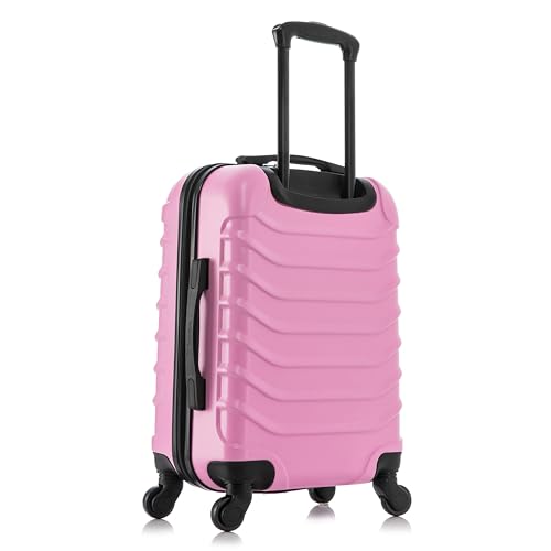 InUSA ENDURANCE Luggage with Spinner Wheels | Durable Lightweight Hardshell Suitcase, Spacious Travel Bag with Handle and Trolley | 20-Inch Carry On Small Luggage | Pink