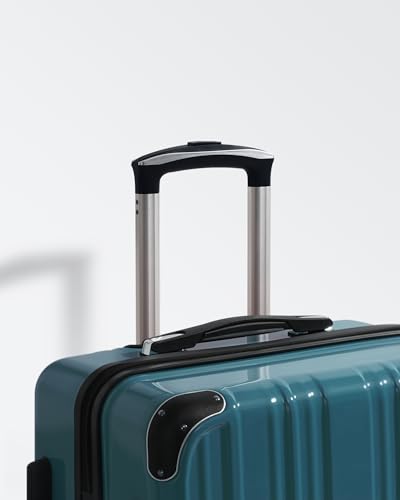 Coolife Luggage Expandable(only 28") Suitcase PC+ABS Spinner 20in 24in 28in Carry on (green new, L(28in))