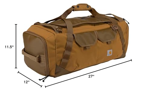 Carhartt Heavy Haul Utility Duffel Bag's, Water-Resistant Packable Bag for Jobsite, Gym, and Travel, Brown, 55L