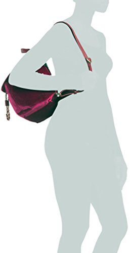 BEBE Women's Velvet Drawstring Backpack, Wine