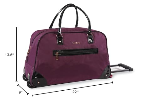 BEBE Women's Rolling Duffel, Dark Purple
