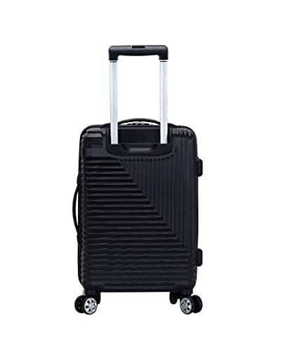 Rockland Star Trail Hardside 20" Expandable Spinner Wheel Carry-on Luggage, Black