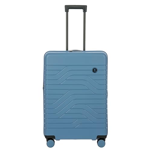 Bric's B|Y Ulisse Checked Luggage with Spinner Wheels – Expandable Lightweighted Hard Shell Suitcase, TSA Combination Lock - Removeable Wash Bag Included - 28 Inch, Grey Blue