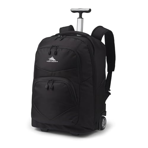 High Sierra Freewheel Pro Wheeled Backpack, Rolling Laptop Bag for Travel, Fits most 15” Laptops, 40L, Black