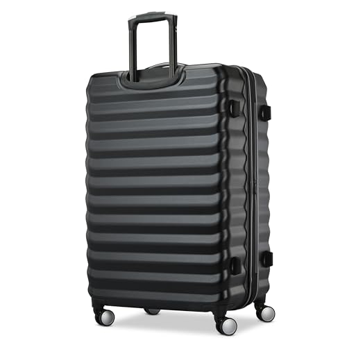 Samsonite Hard-Sided 28-Inch Lightweight Checked Large Expandable Element Suitcase: Durable, 360° Spinner Wheels, Adjustable Telescopic Handle, TSA-Approved Lock - Alpine Black