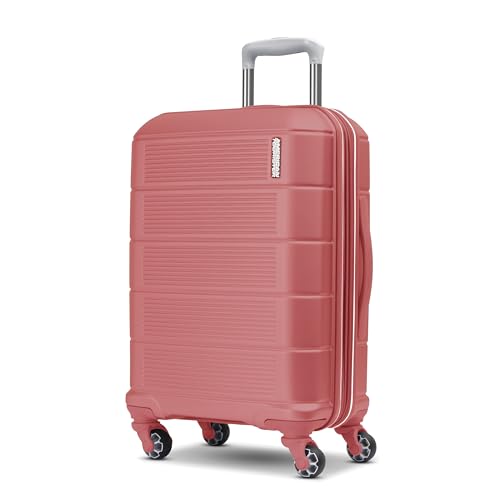 American Tourister Stratum 2.0 Expandable Hardside Luggage with Spinner Wheels, Soft Coral, Carry-on