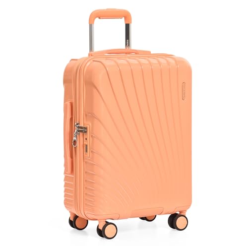 Traveler's Choice Phenom Hardside Spinner Luggage Set, TSA Lock, Tangerine, 3-Piece Set (21/25/29)