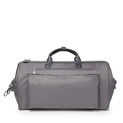 Baggallini womens Soho Duffel, Smoke Faux Python Trim, Grey US One Size