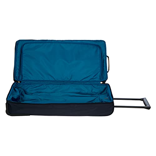 Bric's X-Travel 30-Inch Rolling Shoe Duffle, Wheeled Travel Bag with Dual-Access Shoe Compartment, Telescoping Handle, Tie-Down Straps and Leather Top Handle – Navy