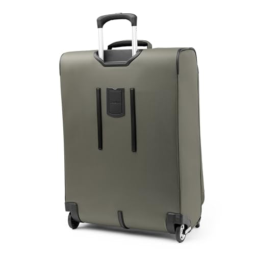 Travelpro Maxlite 5 Softside Expandable Upright 2 Wheel Checked Medium Luggage, Lightweight, 26-Inch — Slate Green