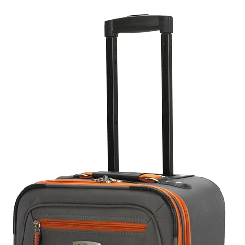 Rockland Pasadena Expandable Spinner Carry-on 19", Charcoal